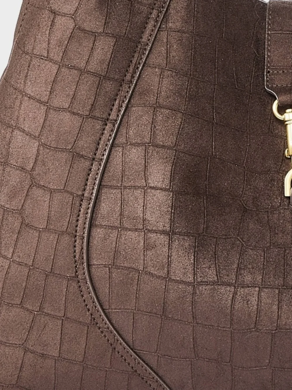 Faux Suede Shoulder Tote Bag NWT